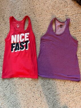 Nike Women’s Red and Purple Racerback Tank Tops
